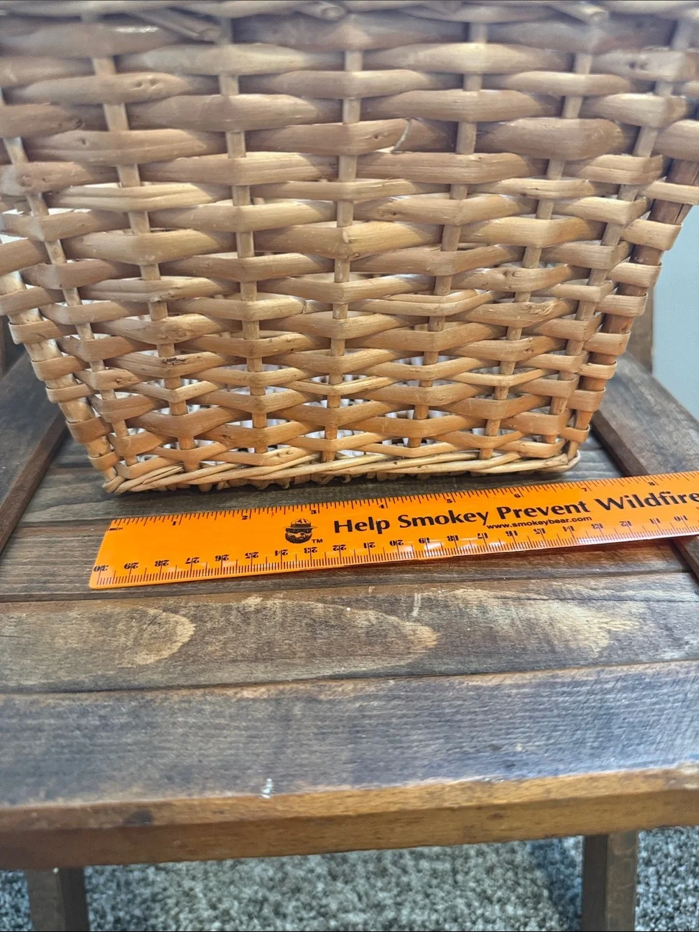 Woven Wicker Basket With Handle Natural Storage Basket Farmhouse Decor Cottage